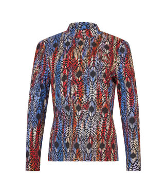 Sunday dames shirt turtle kraag fantasy print marine