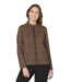 chique dames jasje ritssluiting digitale print camel