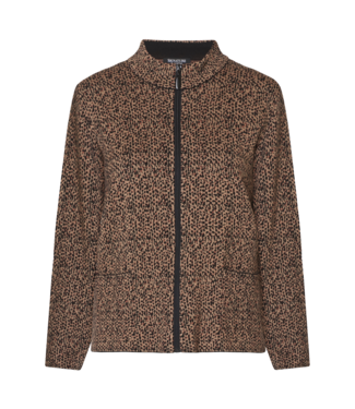 Signature chique dames jasje ritssluiting digitale print camel