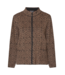 chique dames jasje ritssluiting digitale print camel