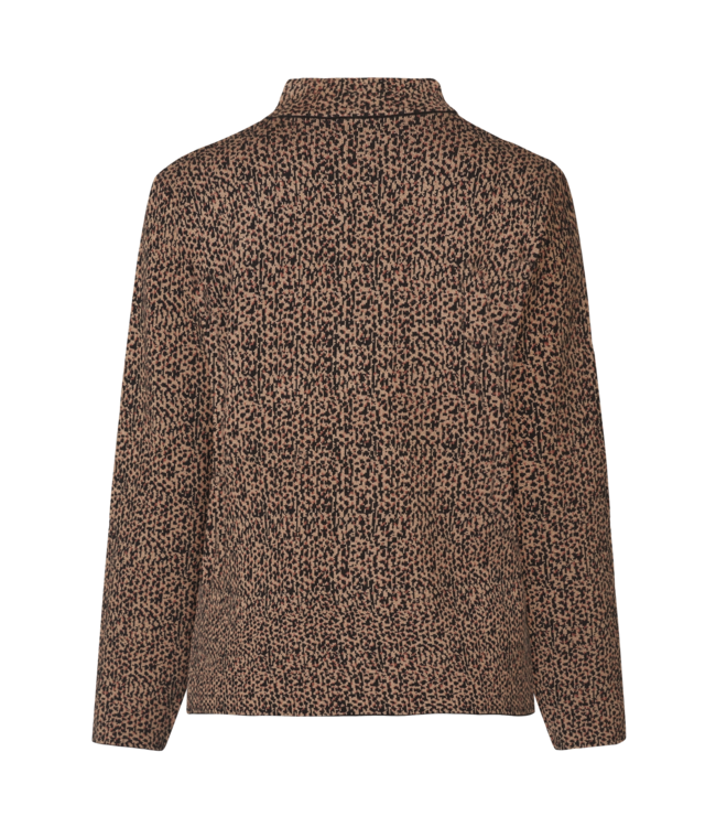 chique dames jasje ritssluiting digitale print camel