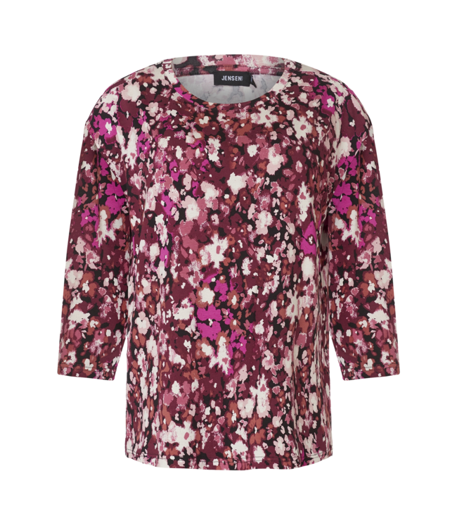 dames t- shirt koraalprint fuchsia