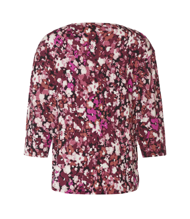 dames t- shirt koraalprint fuchsia