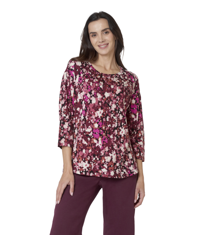 dames t- shirt koraalprint fuchsia Jensen