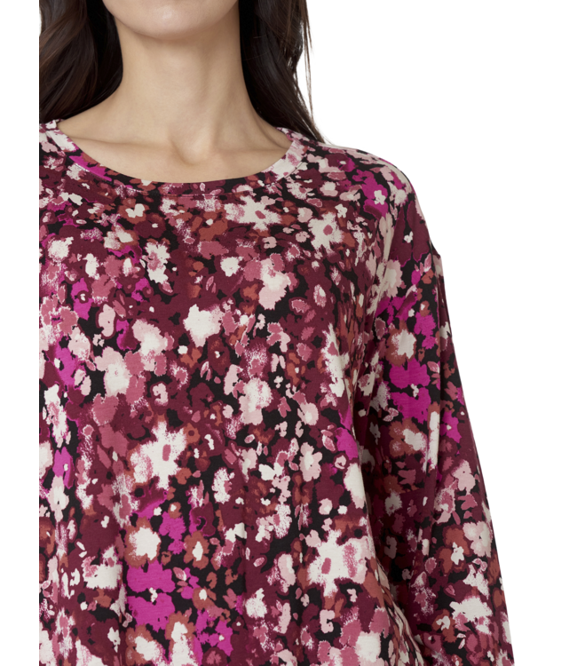 dames t- shirt koraalprint fuchsia