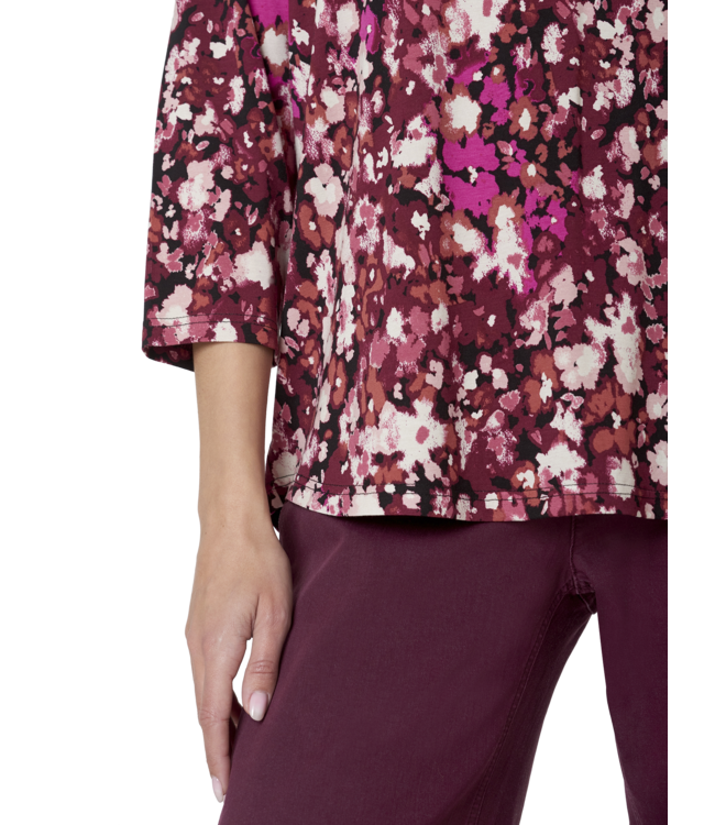 dames t- shirt koraalprint fuchsia
