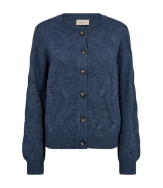 FreeQuent dames vest met knopen en kabel "Jazz" blauw