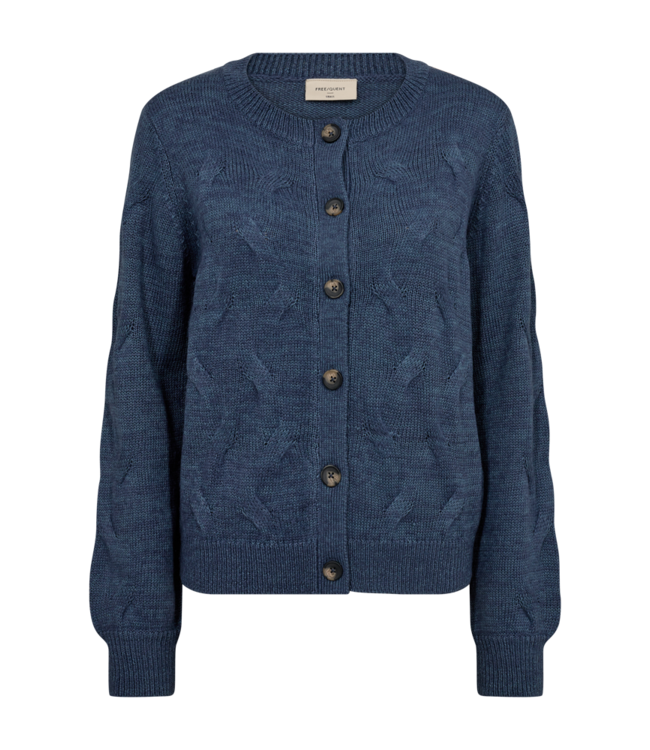 dames vest met knopen en kabel "Jazz" blauw