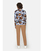 dames shirt met print blauw- bruin