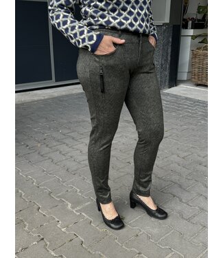 Navigazione stretch broek raster print groen