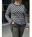 stretch broek raster print groen