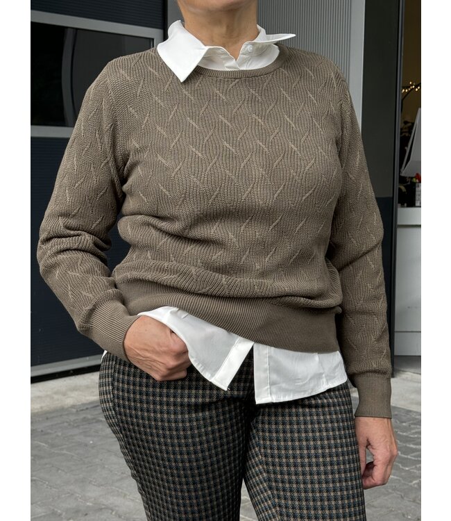 dames blouse met knopen offwhite"Oriana"