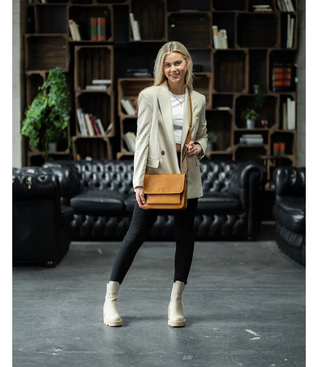 dames tas van leer met overslag Kiana