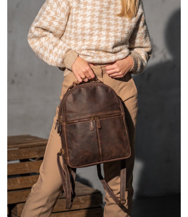 vintage buffel leren dames rugzak "Tory" Sparwell