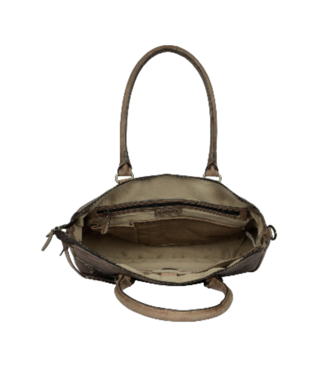 leren laptoptas dames "vintage" buffel leer "Teresa"