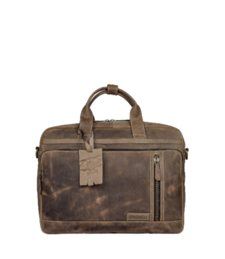 Sparwell vintage buffel leren laptoptas / aktetas "Theo"