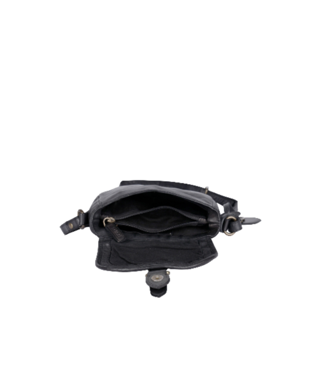 kleine gevlochten leren dames tas met overslag "Esme"