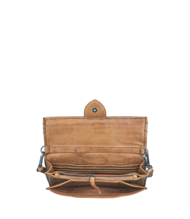 compacte schoudertas dames leer "Daria" cognac