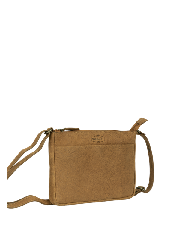 leren schoudertas dames cognac "Aubrey"