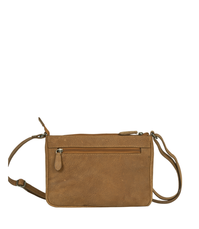 leren schoudertas dames cognac "Aubrey"