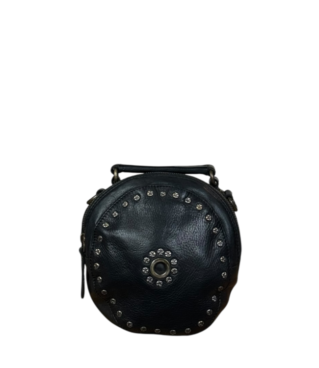 leren dames tas met studs rond