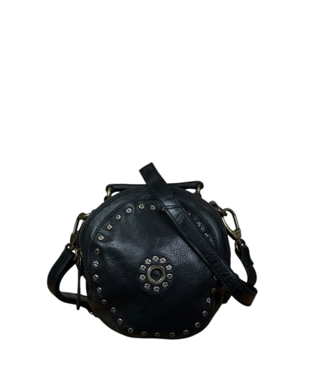 leren dames tas met studs rond