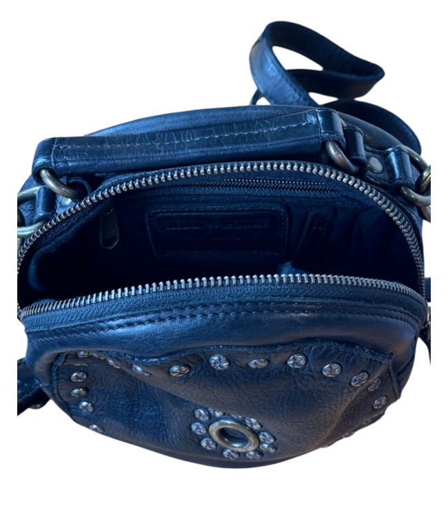 leren dames tas met studs rond