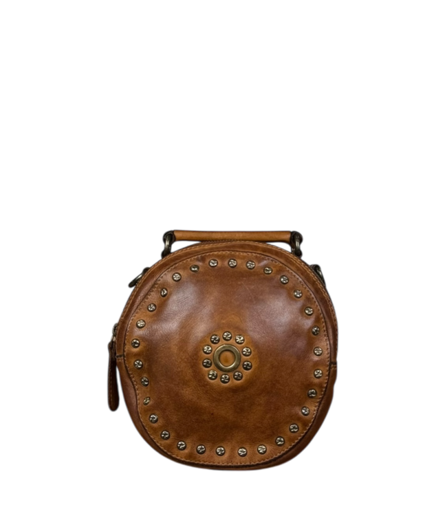 leren dames tas met studs rond