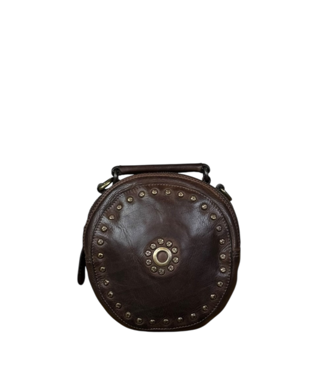 leren dames tas met studs rond