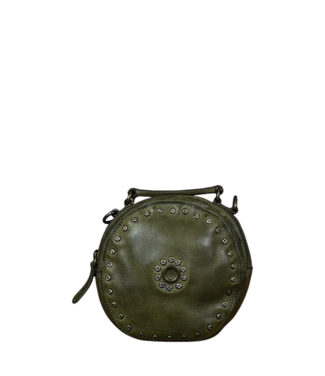 leren dames tas met studs rond