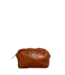 compacte schoudertas met studs cognac
