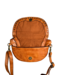 kleine leren schoudertas met studs cognac