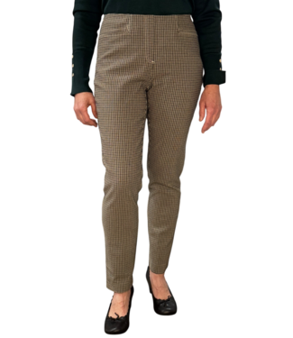 Sensia stretch broek Penny pied du poule bruin Sensia stretch broek Penny pied du poule bruin