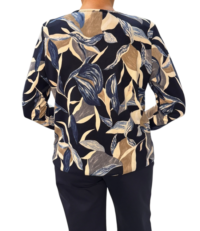 blouson pullover met print marine- beige