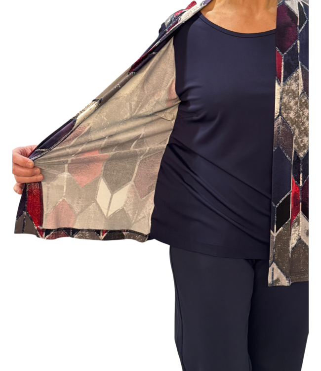 twinset (2in1) hexagon blauw- rood