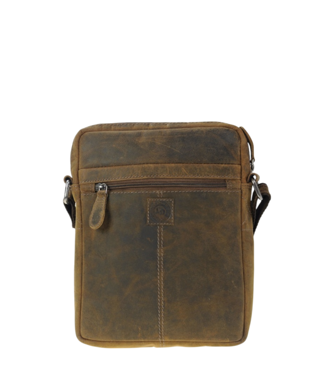 compacte leren schoudertas heren hunter- leer