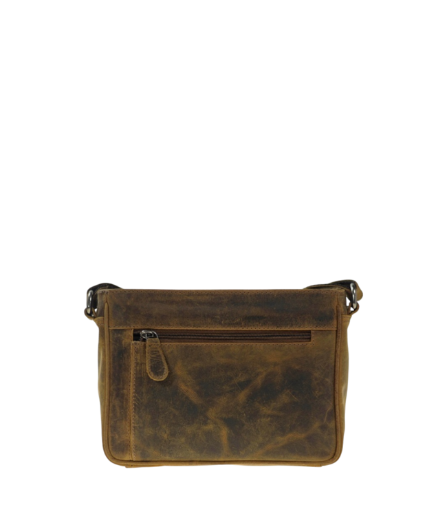 leren schoudertas dames (2 vakken) hunter- leer Leather Design