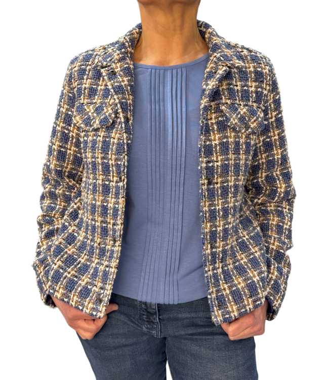 dames shirt met plooitjes 3/4 mouw