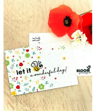 BLOOM "Your Message" Bee Collections - Let it bee a Wonderfull day (inclusief envelop)