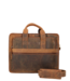 stoere leren laptoptas / messenger tas "Bogart" hunter bruin 15"
