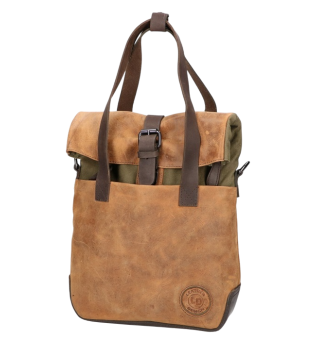 kleine leren dames rugzak canvas hipster Hunter (rolltop)