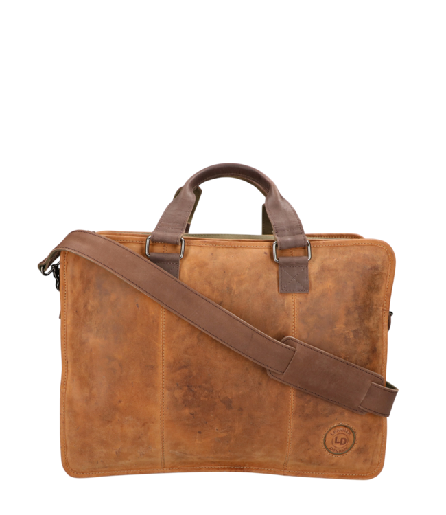 leren werktas "hipster" canvas  XXL