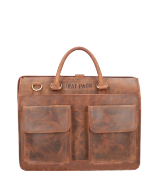 RatPack stoere en grote leren laptoptas / dokterstas 15.6 inch