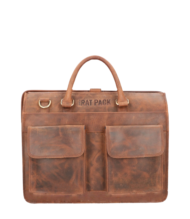 stoere en grote leren laptoptas / dokterstas 15.6 inch