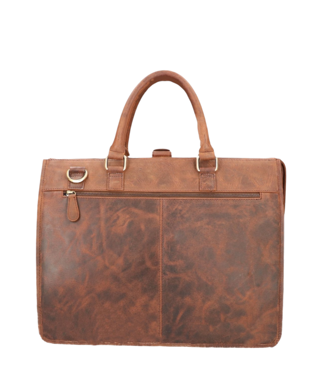 stoere en grote leren laptoptas / dokterstas 15.6 inch