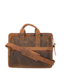 stoere leren laptoptas / messenger tas "Bogart" hunter bruin 15"