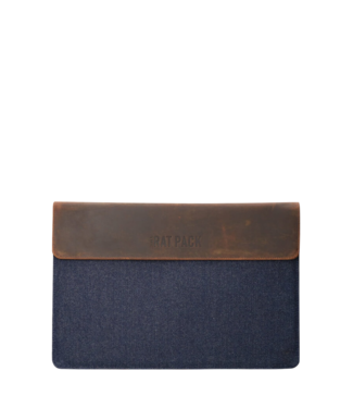 RatPack laptop sleeve van jeans en hunterleer RatPack