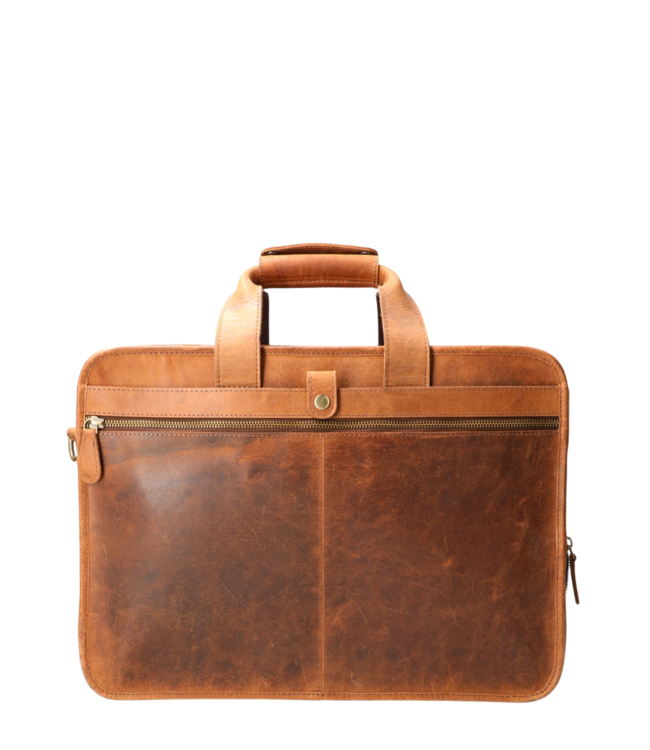 stoere leren laptoptas / messenger tas hunter leer 15"