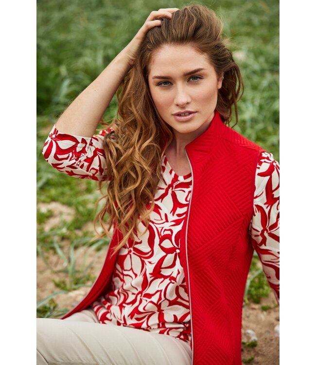 dames blouson bloemen rood