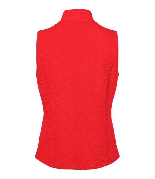 dames gilet met structuur rood